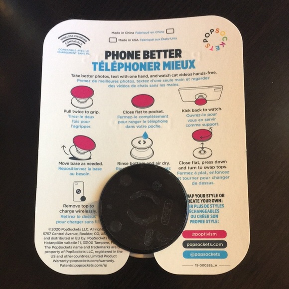 PopSocket Phone Grip Red Gift Bow on White - Picture 2 of 2